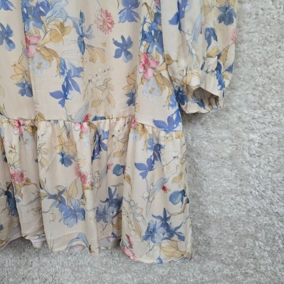 Tuckernuck Floral Drop Waist Mini Dress‎ XXL Ruffle Lined Cottagecore Boho Chic - Picture 3 of 16